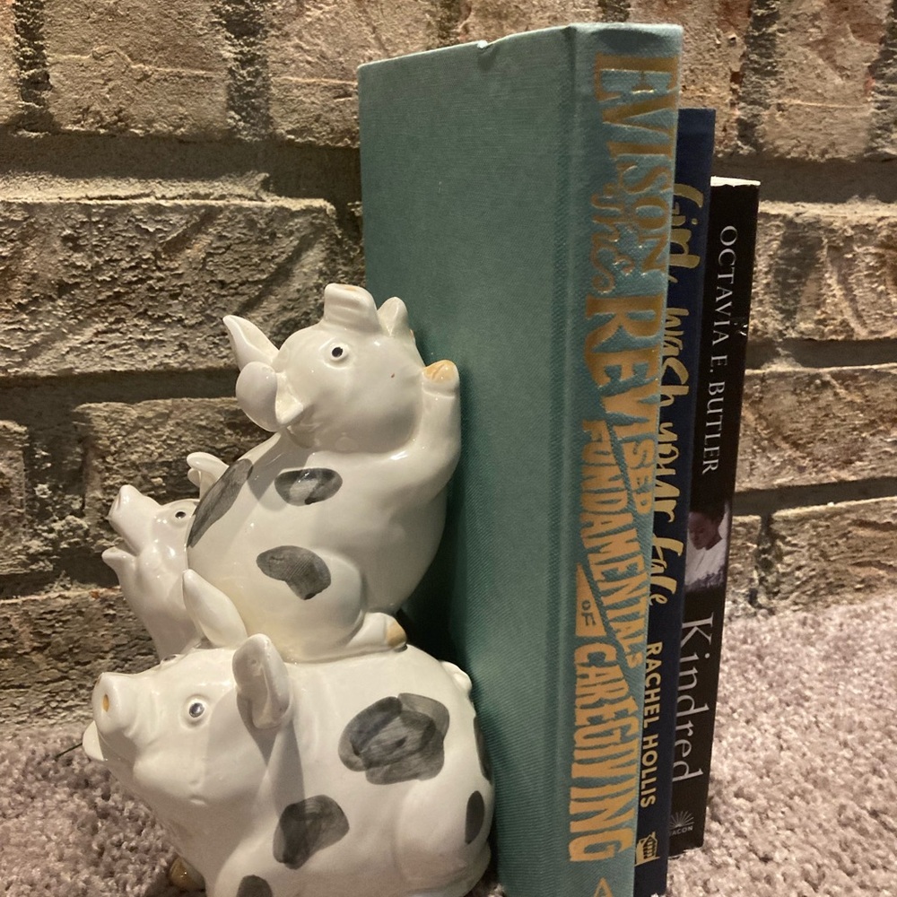 Vintage Omnibus Japan Piglet Figurines or Book End 7”